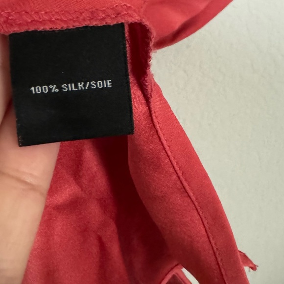 Lafayette 148 Coral 100% Silk Blouse - sz 14 - Picture 4 of 5